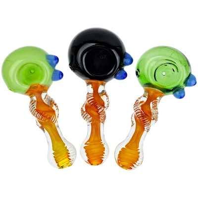 5.5" Solid Color Head w/ Twisted Body Hand Pipe