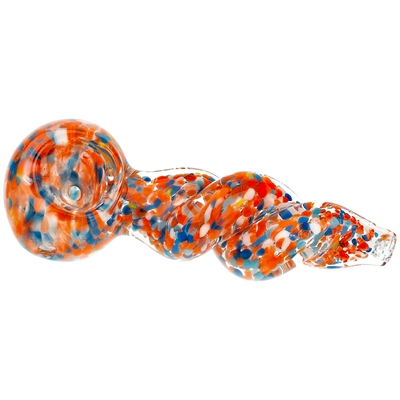 4" Multicolor Frit Twisted Hand Pipe