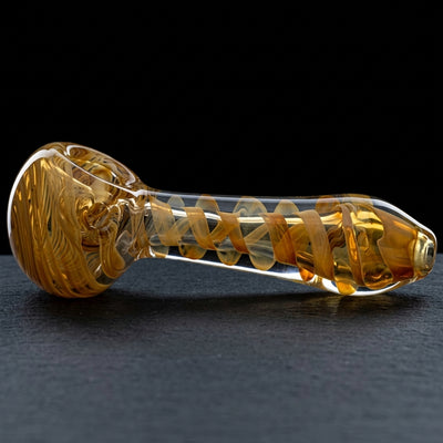 5" Fume Swirl w/ Purple Accents Hand Pipe in Amber Swirl