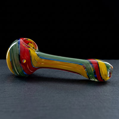 5" Twisted Vac Stack Cane Hand Pipe in Red & Yellow