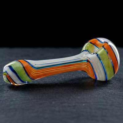 5" Twisted Vac Stack Cane Hand Pipe in Orange & Lime