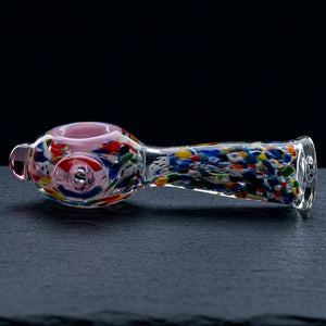 5" Frit Flat Head Hand Pipe in Confetti
