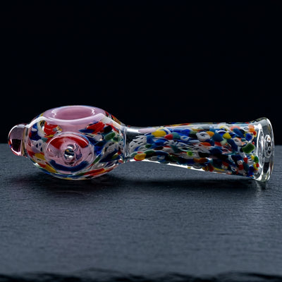 5" Frit Flat Head Hand Pipe in Confetti