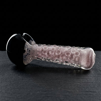 5" Two-Tone Clear Dot Hand Pipe in Black & Pink