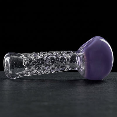 5" Two-Tone Clear Dot Hand Pipe in Lavender & Clear