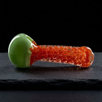5" Two-Tone Clear Dot Hand Pipe in Lime & Orange