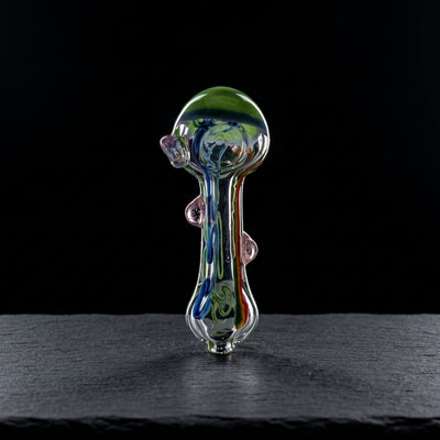 5" Inside Out Cane Hand Pipe in Green