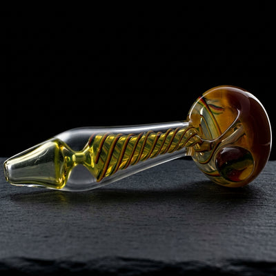 5" Fume Reduction Rasta Line Hand Pipe in Amber