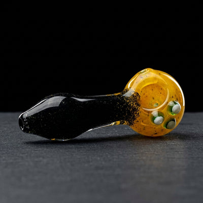 5" Two-Tone Frit Cone Hand Pipe in Amber & Black