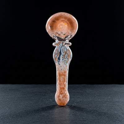 5.5" Frit Squiggle Line Orb Hand Pipe in Peach