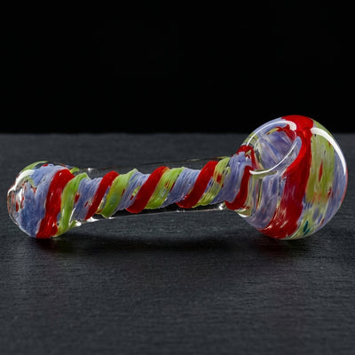 5" Frit Color Swirl Hand Pipe in Red