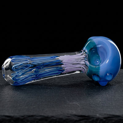 5" Two-Tone Head Linework Hand Pipe in Blue & Lavender