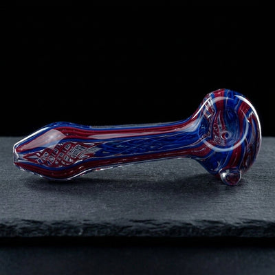 5" Multicolor Linework Hand Pipe in Red & Blue