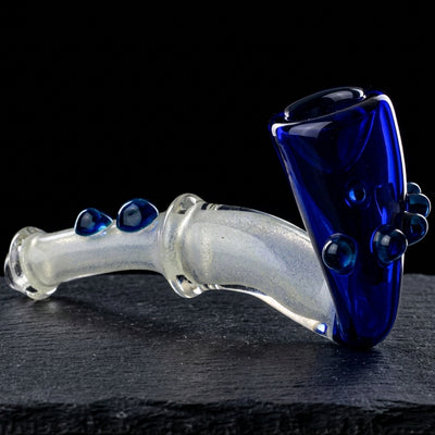5" Two-Tone Sherlock Hand Pipe in Blue with Blue Dots