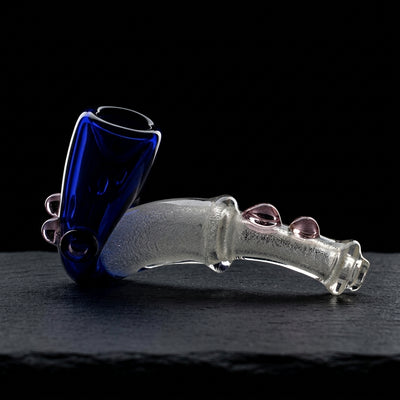5" Two-Tone Sherlock Hand Pipe in Blue with Pink Dots