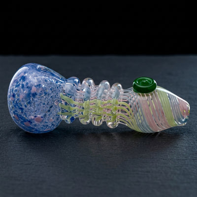 4.5" Color Frit & Spiral Maria Hand Pipe in Periwinkle