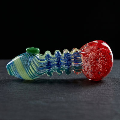 4.5" Color Frit & Spiral Maria Hand Pipe in Red