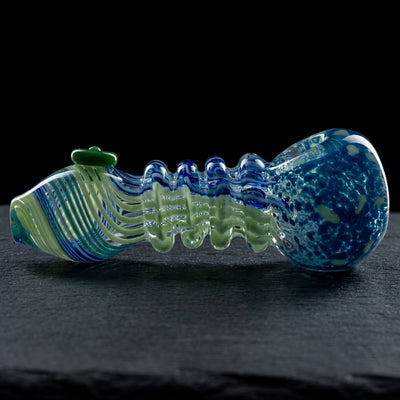 4.5" Color Frit & Spiral Maria Hand Pipe in Sky Blue