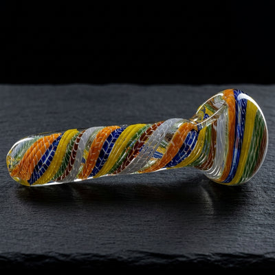 5" Multicolor Spiral Hand Pipe in Orange Mix