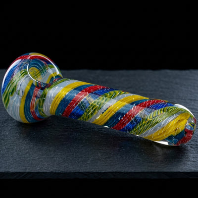 5" Multicolor Spiral Hand Pipe in Red Mix