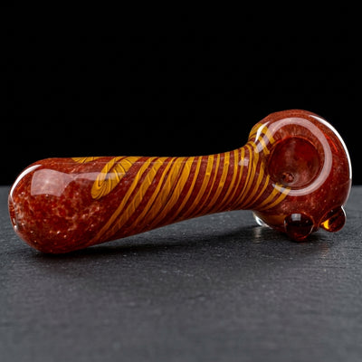 5" Color Frit & Linework Hand Pipe in Amber