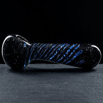 5" Color Frit & Linework Hand Pipe in Black
