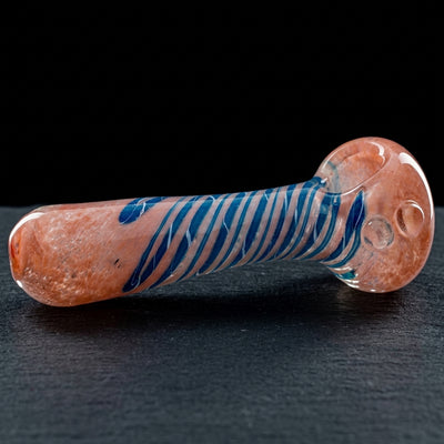 5" Color Frit & Linework Hand Pipe in Peach