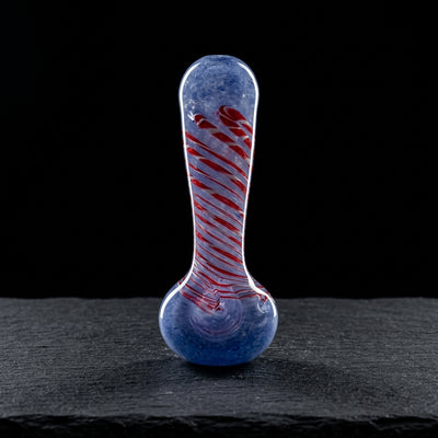 5" Color Frit & Linework Hand Pipe in Periwinkle
