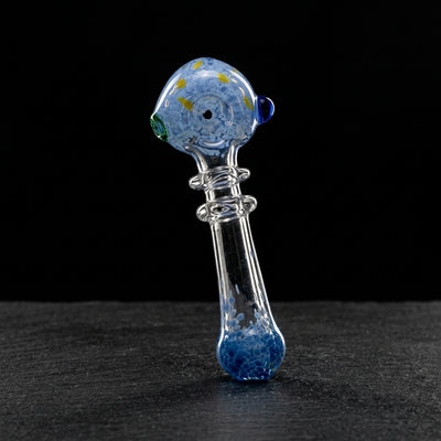 5" Frit & Clear Maria Hand Pipe in Blue