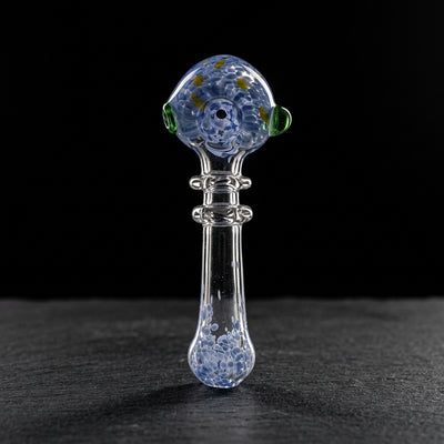 5" Frit & Clear Maria Hand Pipe in Periwinkle