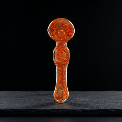 5.5" Multicolor Frit Square Hand Pipe in Orange