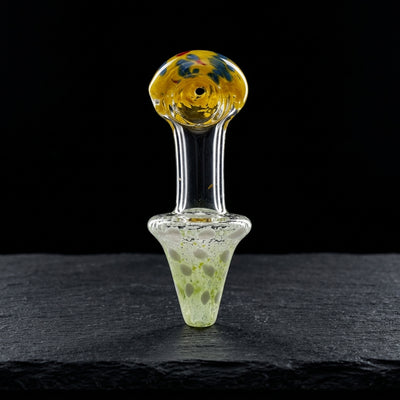 5" Mushroom Frit Hand Pipe in Yellow