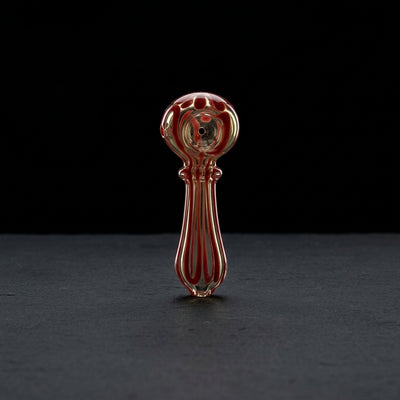 4" Fume Color Flower Maria Hand Pipe in Red