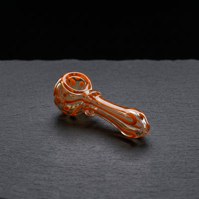 4" Fume Color Flower Maria Hand Pipe in Orange