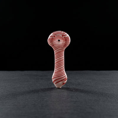 4" Two-Tone Color Swirl Hand Pipe in White & Red