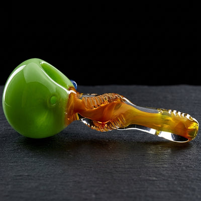 5.5" Solid Color Head w/ Twisted Body Hand Pipe in Lime Green