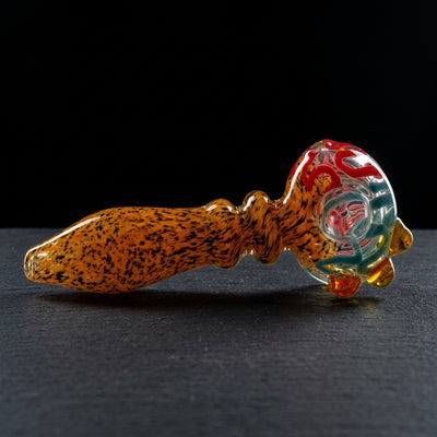 5" Squiggle Head Frit Body Hand Pipe in Amber