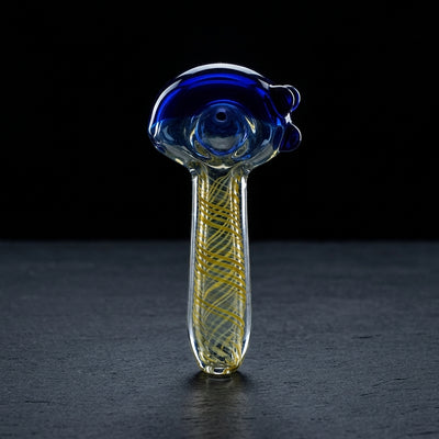 5" Solid Color Head Fume Swirl Hand Pipe in Blue