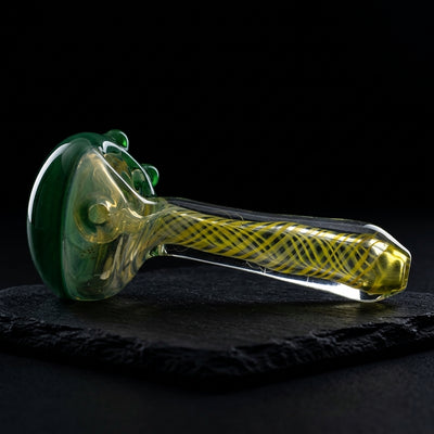 5" Solid Color Head Fume Swirl Hand Pipe in Green
