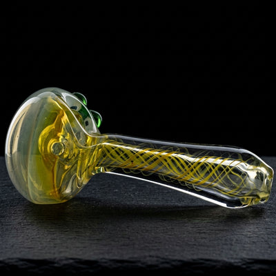 5" Solid Color Head Fume Swirl Hand Pipe in Yellow