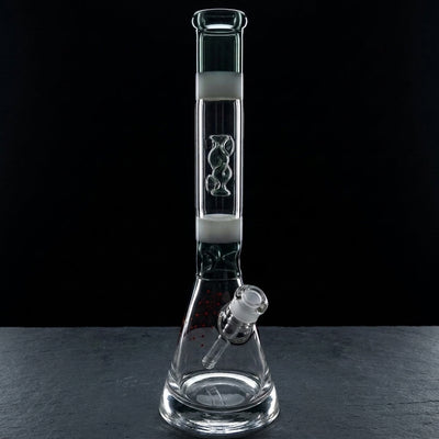 17'' Encore 7mm Thick Two-Tone Constellation Thick Base Beaker (one off) on dark slate surface - Oil Slick Pad