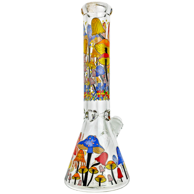 14" Mushroom Mix Decal Beaker - alternate angle