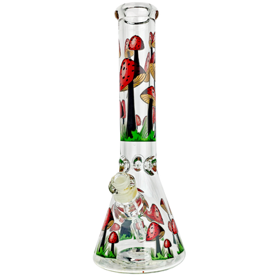 14" Mushroom Mix Decal Beaker - detail view