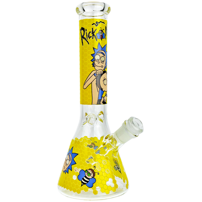 10" Rick & Morty Honeycomb Decal Beaker - detail view