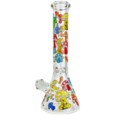 14″ 7mm Pineapple Mushroom Mix Decal Beaker - close-up view