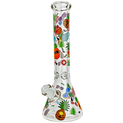 14″ 7mm Pineapple Mushroom Mix Decal Beaker - detail view
