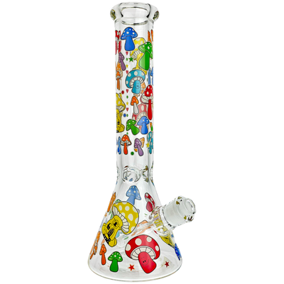 14″ 7mm Pineapple Mushroom Mix Decal Beaker - alternate angle