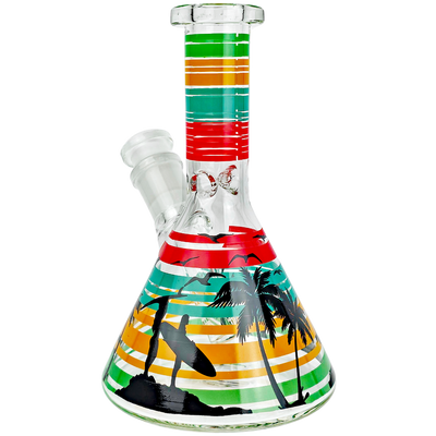6" Palm Tree Encalmo Decal Beaker - additional view