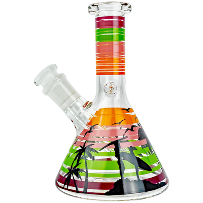 6" Palm Tree Encalmo Decal Beaker - alternate angle