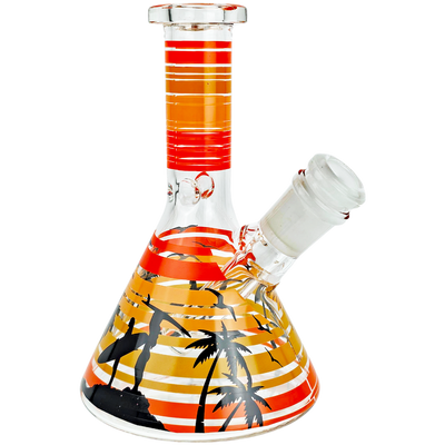 6" Palm Tree Encalmo Decal Beaker - detail view